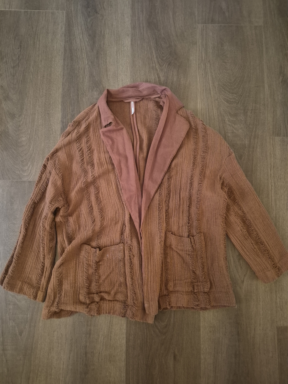 Women's Lightweight Open Cardigan Jacket in Rust